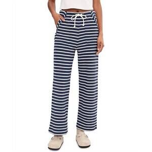 NEW SPLENDID livie stripe pant in navy/moonstone